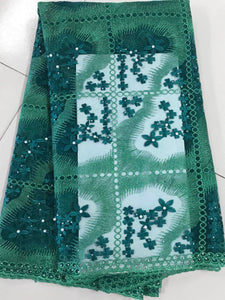 Emerald Green French Lace - 5 Yards
