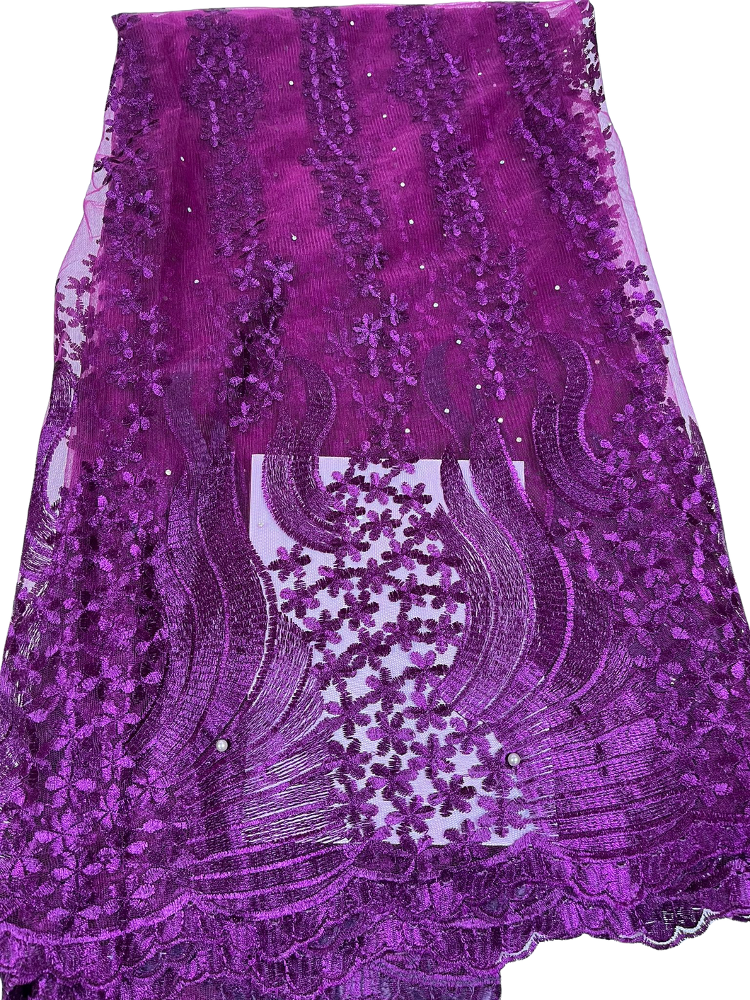 Magenta French Lace - 5 Yards