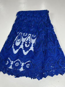 Royal Blue French Lace - 5 Yards