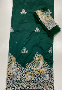 Emerald Green George with Blouse Fabric