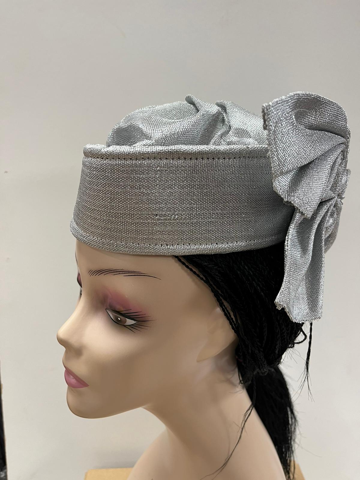Ankara Zara Hats Silver Aso Oke Cap/Zara Cap – Rose African
