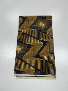 Golden Yellow and Navy Blue Ankara Print - 6 Yards