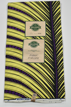 Load image into Gallery viewer, Yellow and Purple Ankara Print - 6 Yards
