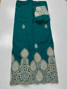 Teal Green George with Blouse Fabric