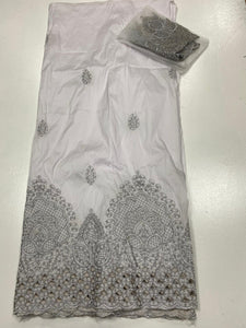 White and Silver George with Blouse Fabric