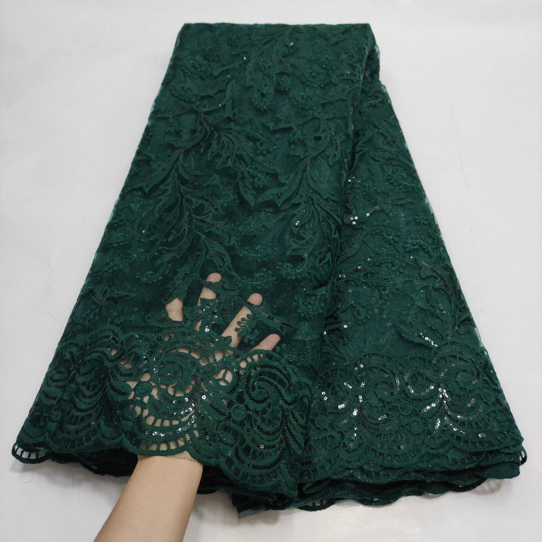 Emerald Green French Lace - 5 Yards – Rose African Fabrics