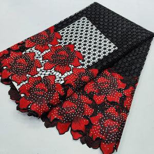 Black and Red Cord Lace - 5 Yards