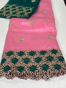 Pink and Green George with Blouse Fabric