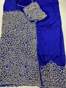 Royal Blue Full Body Works George (2 Pieces) with Blouse Fabric