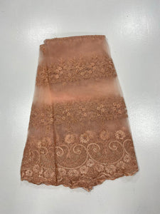 Peach French Lace - 5 Yards