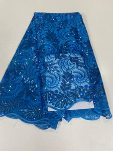 Turquoise Blue French Lace - 5 Yards