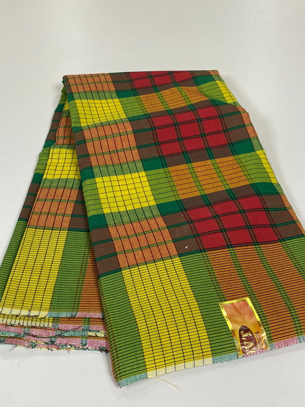 Green and Red Plain George - 7 Yards