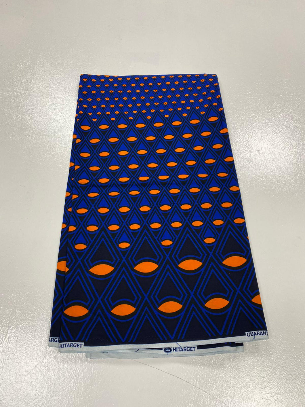 Blue and Orange Block Print Ankara - 6 Yards