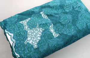 Teal Green French Lace - 5 Yards