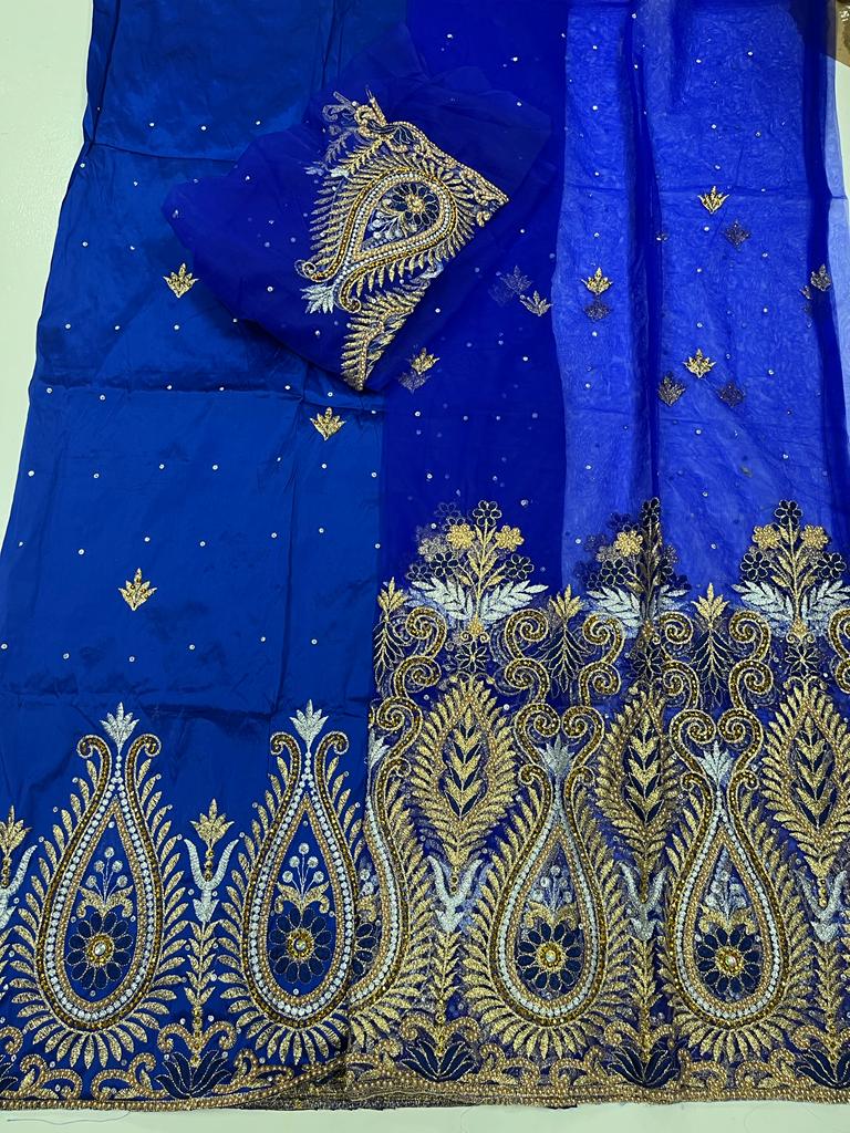 Royal Blue George (3 Pieces) with Blouse Fabric