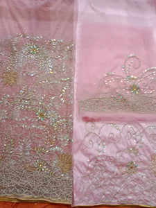 Net George Style Baby Pink George Net George with Blouse Fabric (3 Piece) – Rose African ...