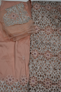 Peach George Full body works (2 piece) with Blouse Fabric