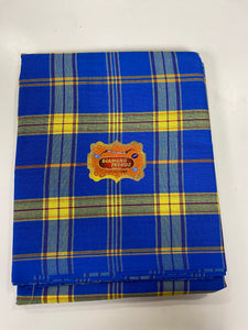 Royal Blue and Yellow Plain George - 7 Yards