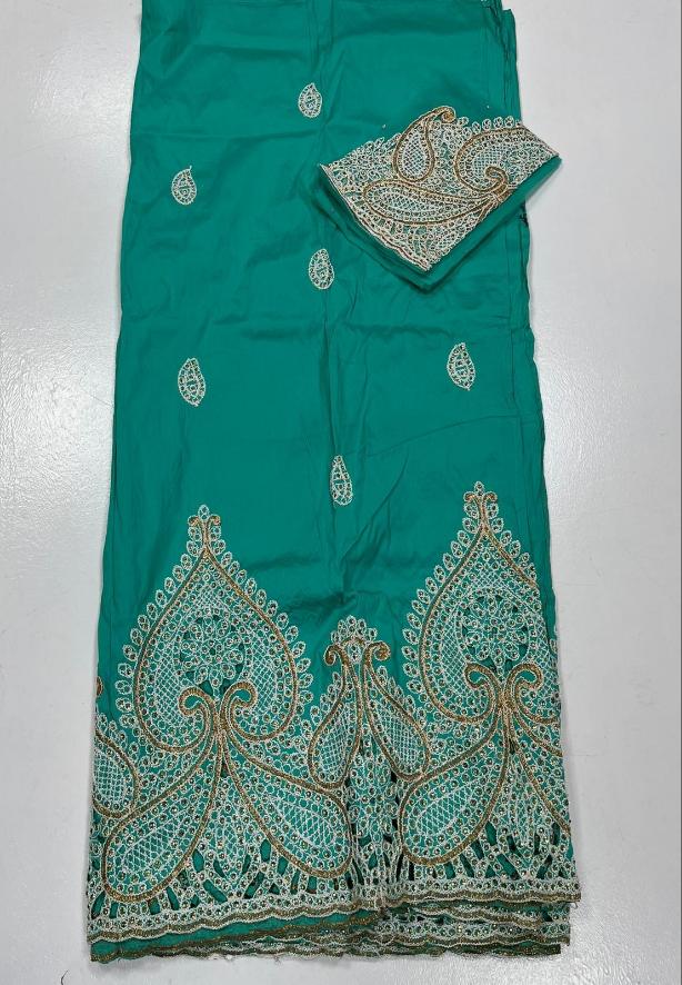 Aqua Green George with Blouse Fabric